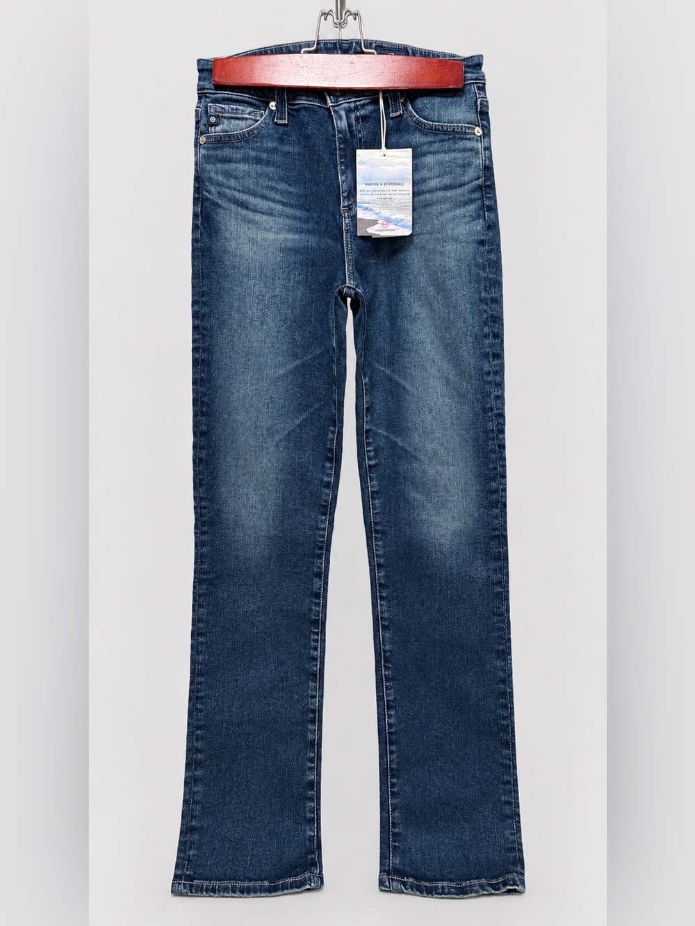 AG Jeans Mari High Rise Straight Leg Womens 25 Blue Denim NWT